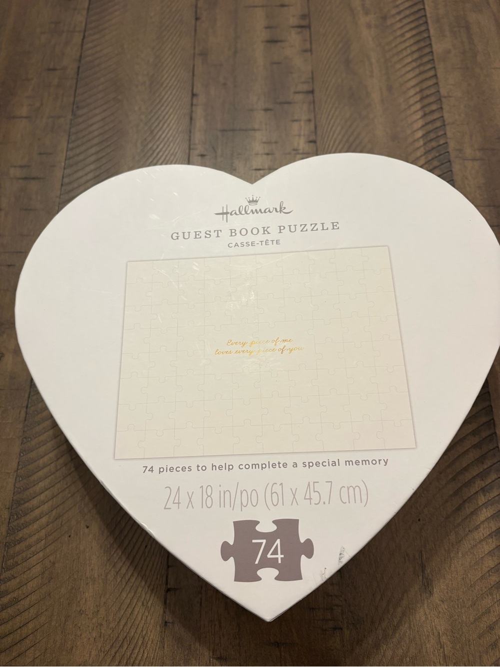 Hallmark White and Gold Heart Guest Book Puzzle